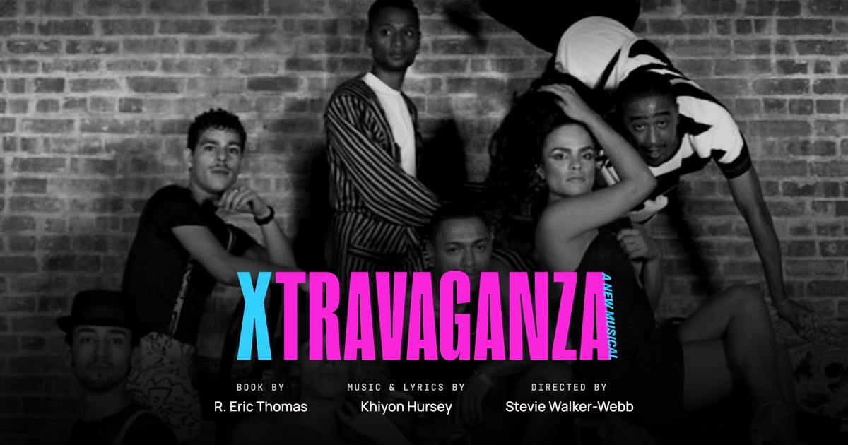 XTRAVAGANZA share card: the company posed against a brick wall over the title and creative credits